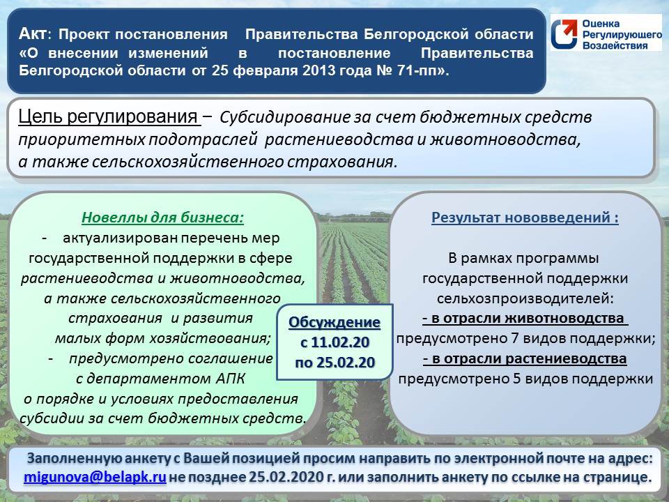 Сводный отчет о проведении оценки регулирующего воздействия проекта нормативного правового акта